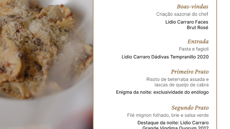 Jantar harmonizado Lidio Carraro - Season Wine & Food JULHO 